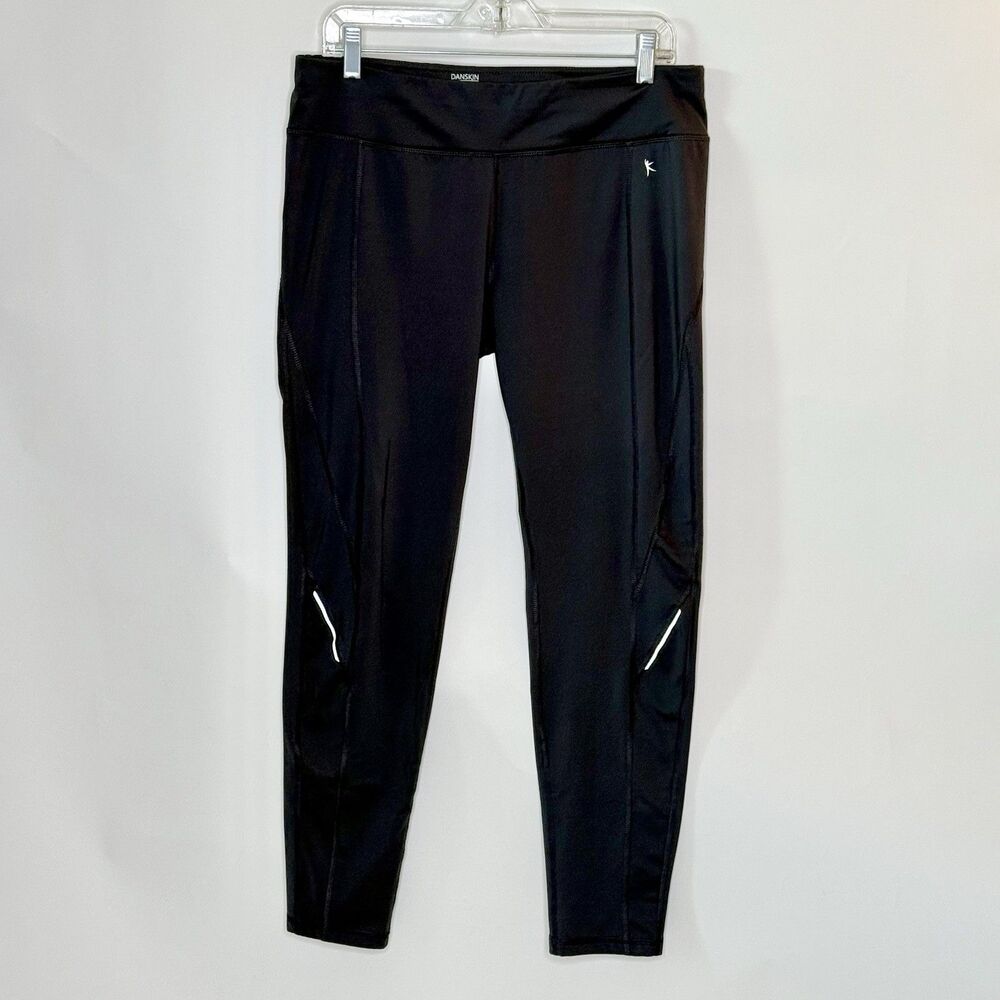 DANSKIN NOW -Dri More Leggings Women's L (12/14) Grey w/Pockets Athletic Workout